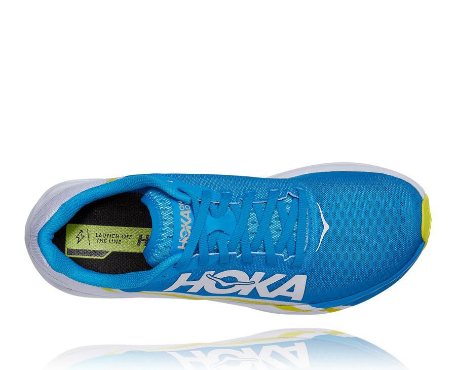 Zapatillas Running Hoka One One Hombre - Rocket X - Blancas/Azules - ICX946217